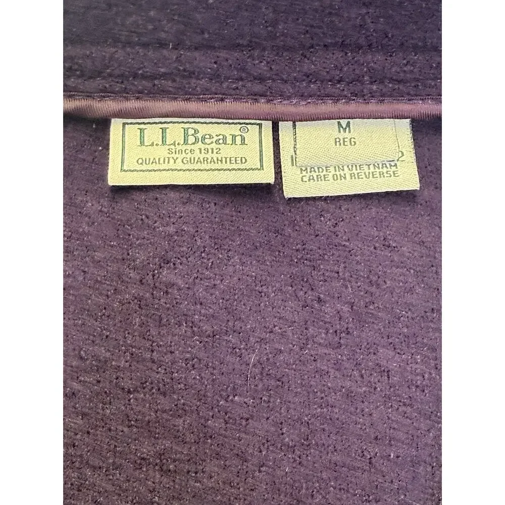 L.L.Bean Pea Coat Women’s Sz M Purple Bellandi Italian Boiled Wool Collared - Picture 3 of 8